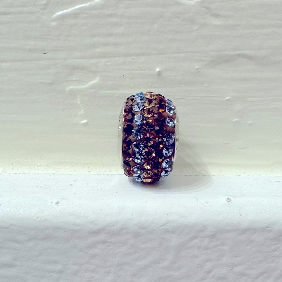 Gold, Bronze and Sky Blue Gemstone Charm Bead - Picture 3 of 8